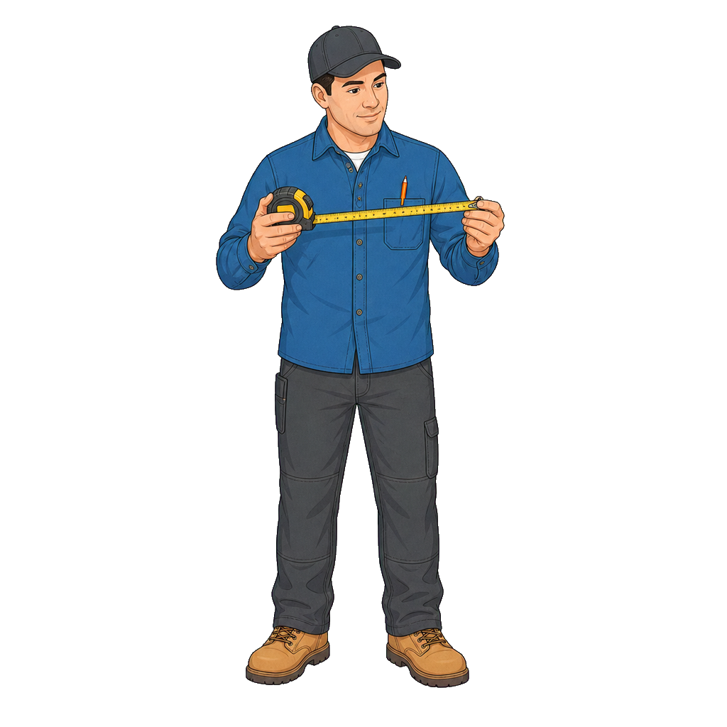 Workshop guide measuring dimensions with a tape measure